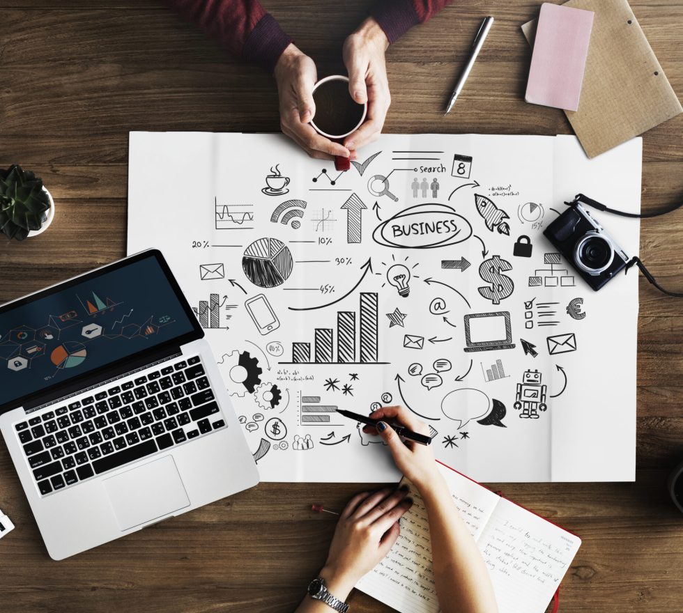 Map lying on wooden table